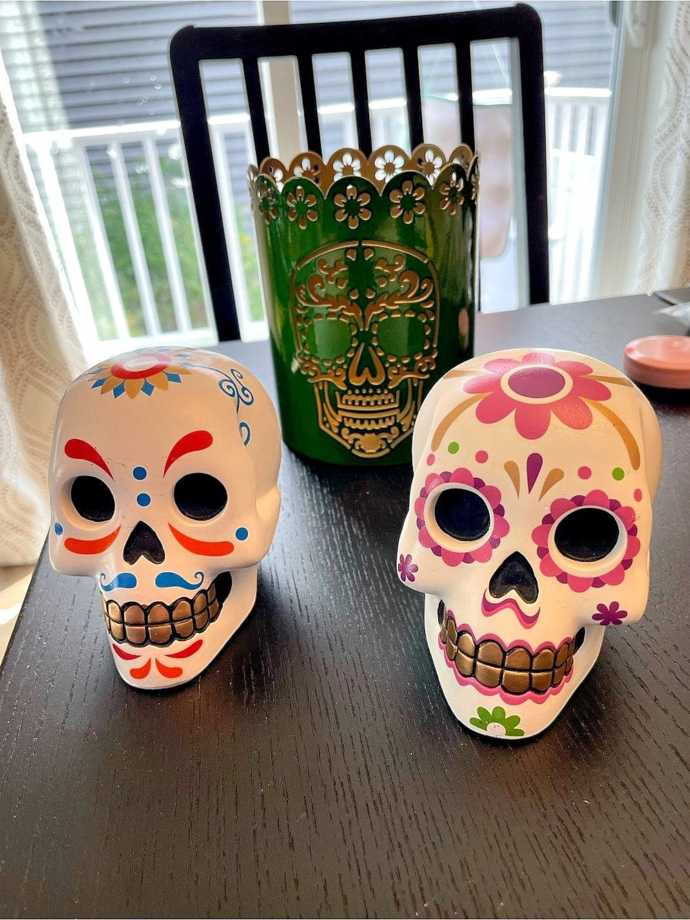 Target Calaverita Sugar Skull Decor Set White & Green